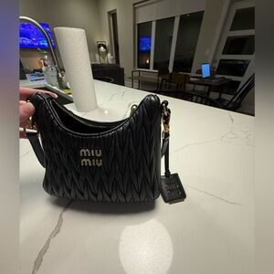 Miu Miu Black Quilted Shoulder Bag